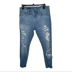 Hollister Supper Skinny Epic Flex Distressed Jeans 31 high Rise
